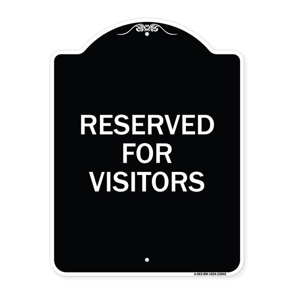 Reserved Parking Reserved Parking for Visitors Heavy-Gauge Aluminum Sign, 24" x 18", BW-1824-23041